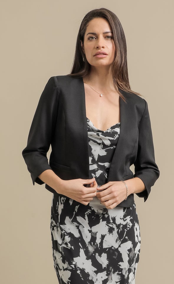 Curved Front Open Blazer