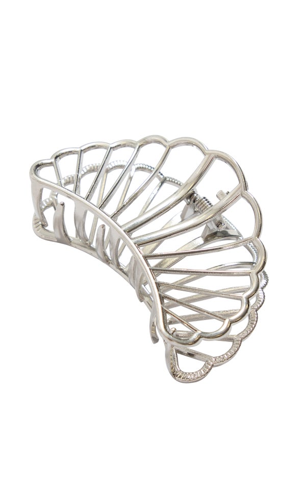Cut Out Hair Clip Silver