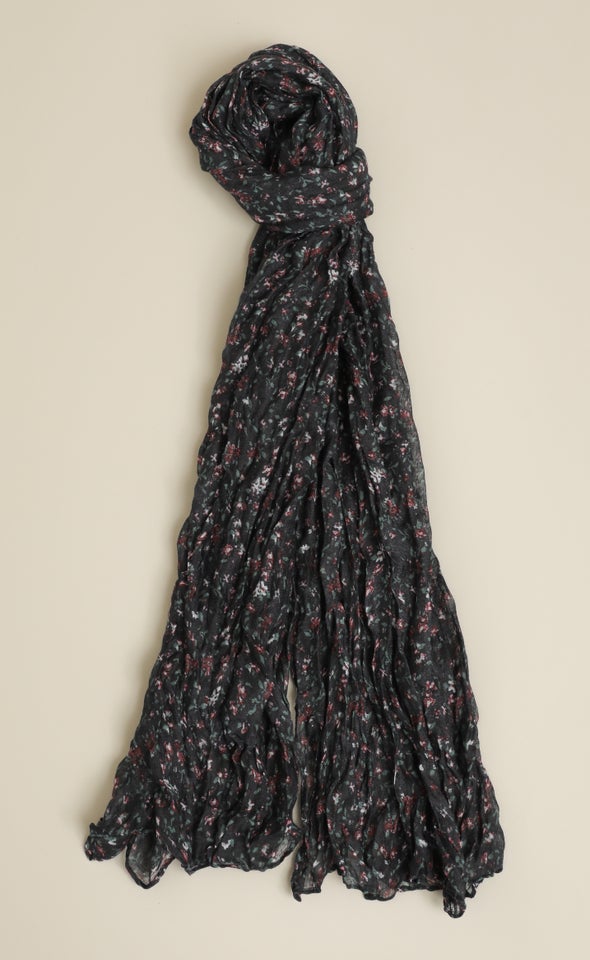 Dainty Florals Scarf Black