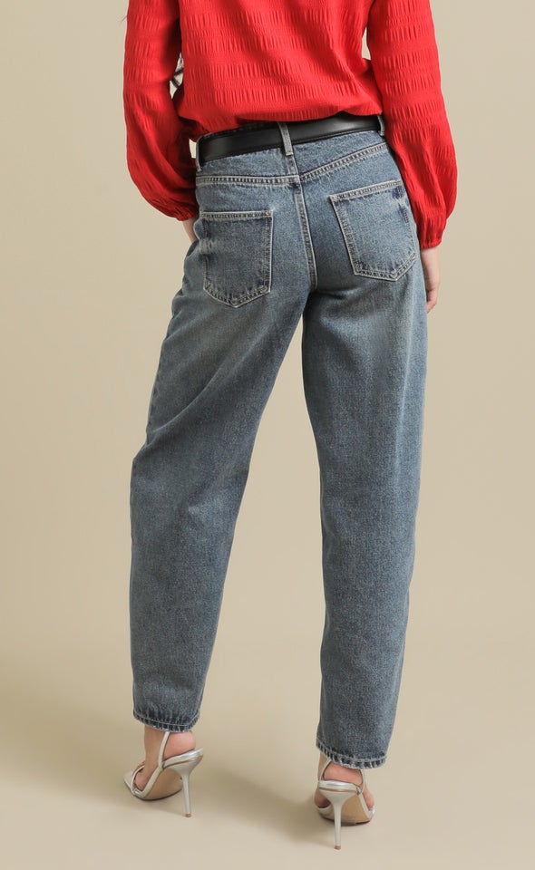 Dark Wash Barrel Jean Indigo