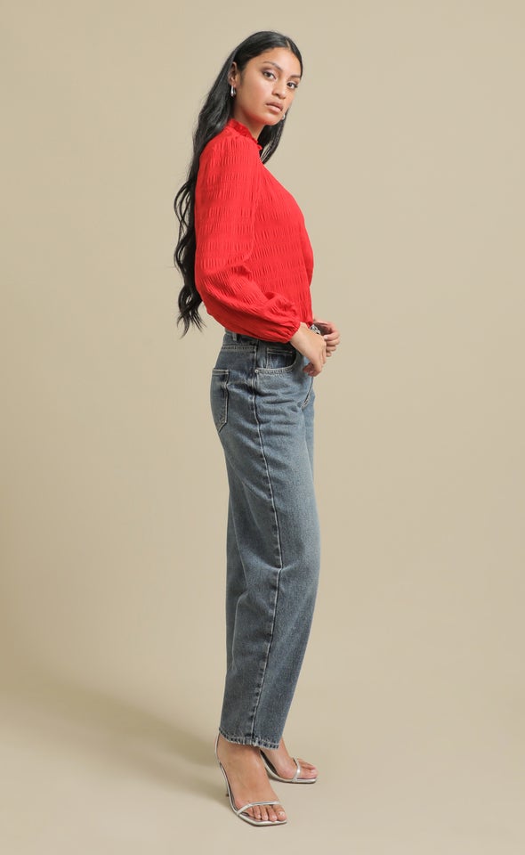 Dark Wash Barrel Jean Indigo