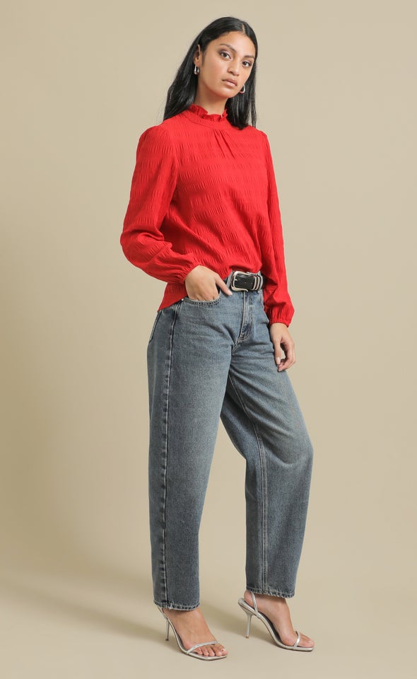 Dark Wash Barrel Jean Indigo