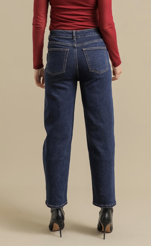 Dark Wash Straight Leg Jeans Indigo