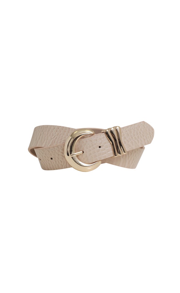 Detailed Buckle Jean Belt Gold/beige