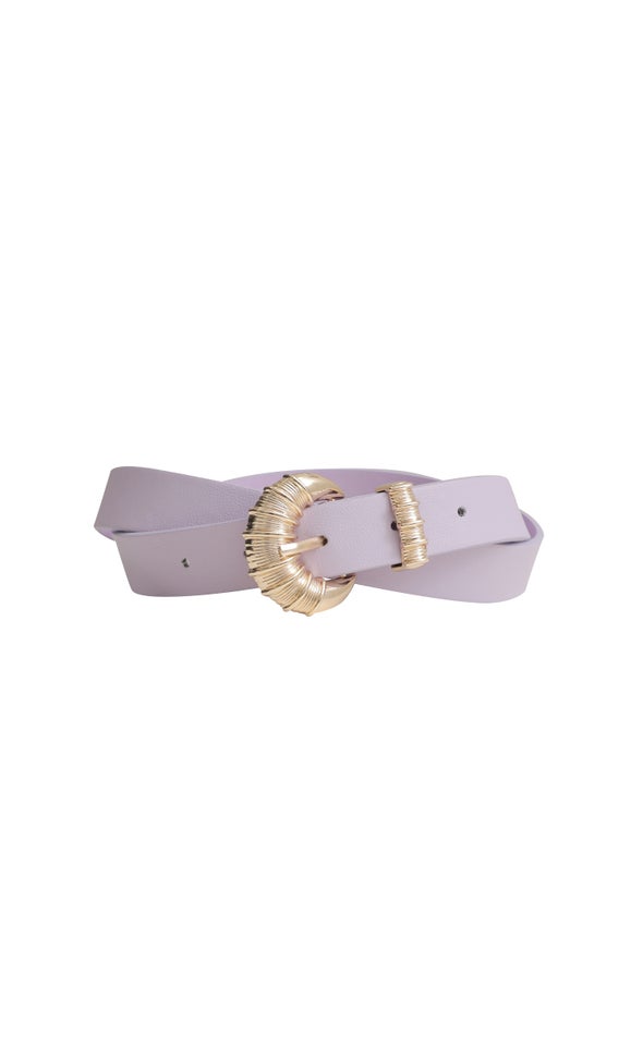 Detailed Buckle Jean Belt Gold/lilac