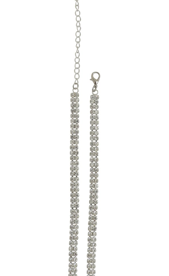 Diamante Chain Belt Silver