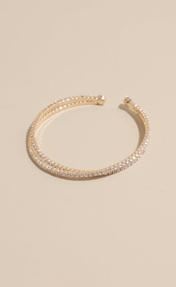 Diamante Open Cuff Gold