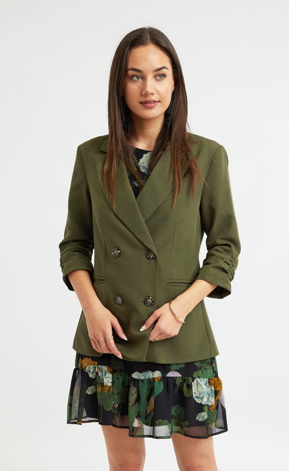 Double Breasted Blazer Olive