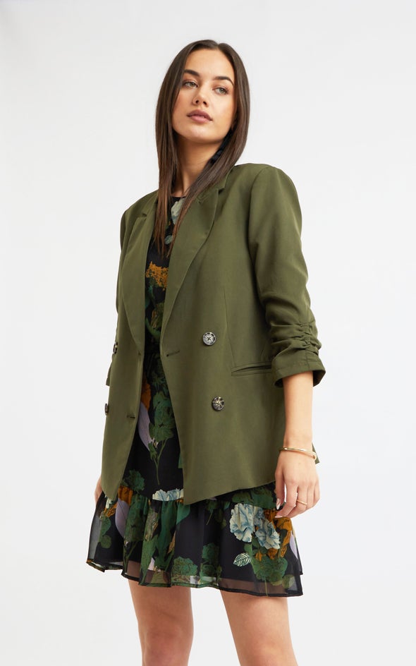 Double Breasted Blazer Olive