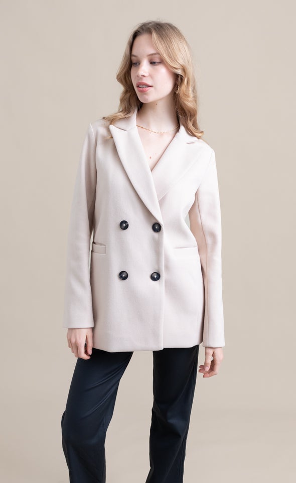Double Breasted Winter Jacket Natural