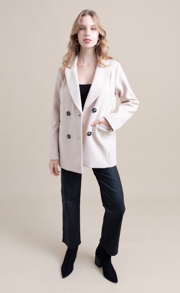 Double Breasted Winter Jacket Natural