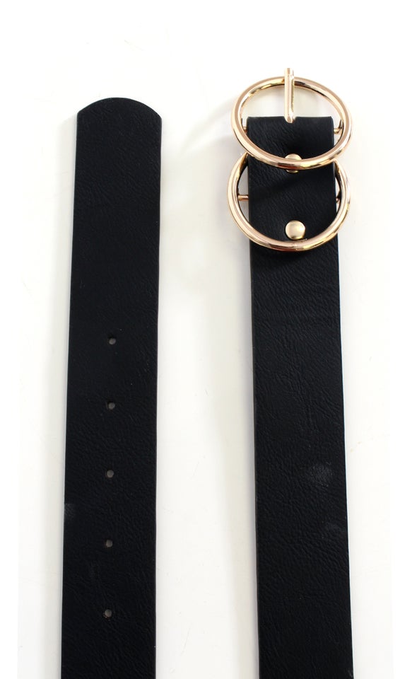 Double Ring Buckle Belt Black