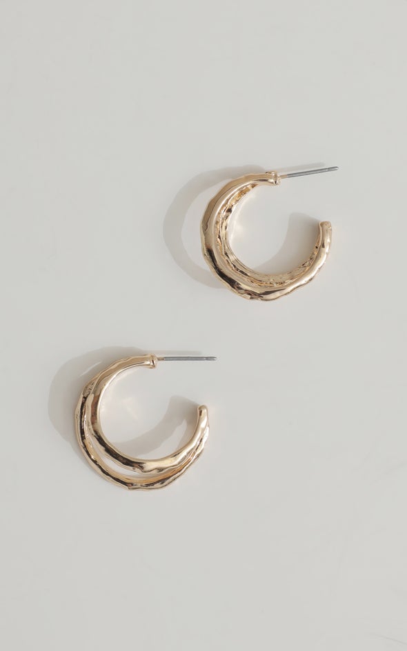 Double Row Hoops Gold