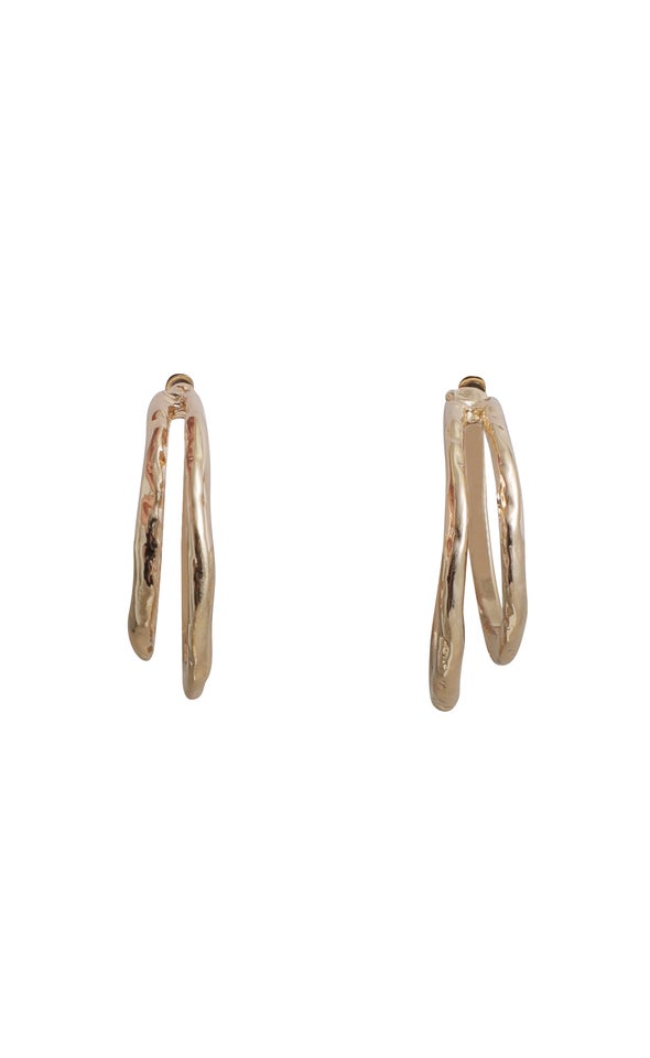 Double Row Hoops Gold