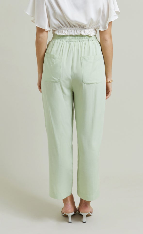 Drawcord Cropped Pants Apple