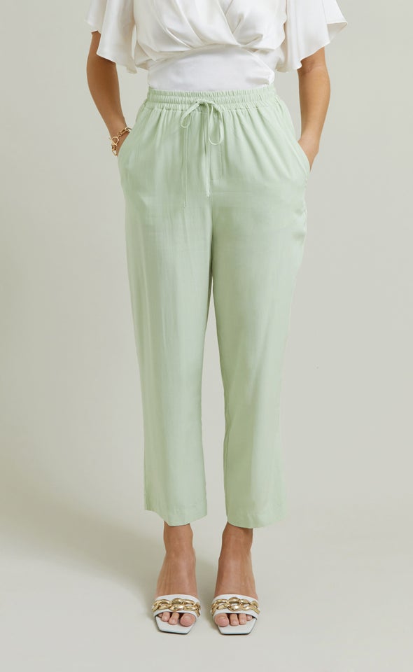 Drawcord Cropped Pants Apple