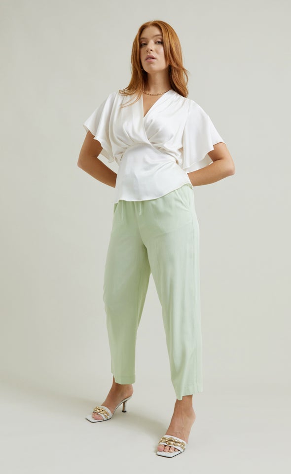 Drawcord Cropped Pants