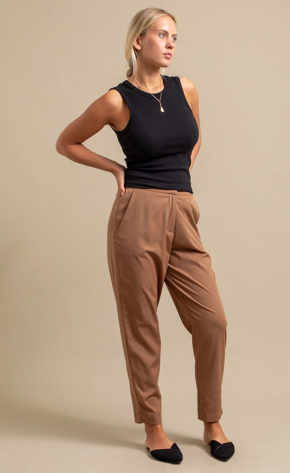 Elastic Band Tapered Pant Spice