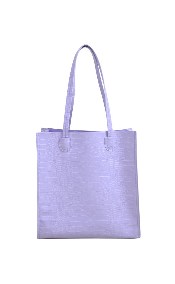 Embossed Work Tote Lilac