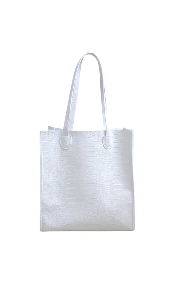 Embossed Work Tote White