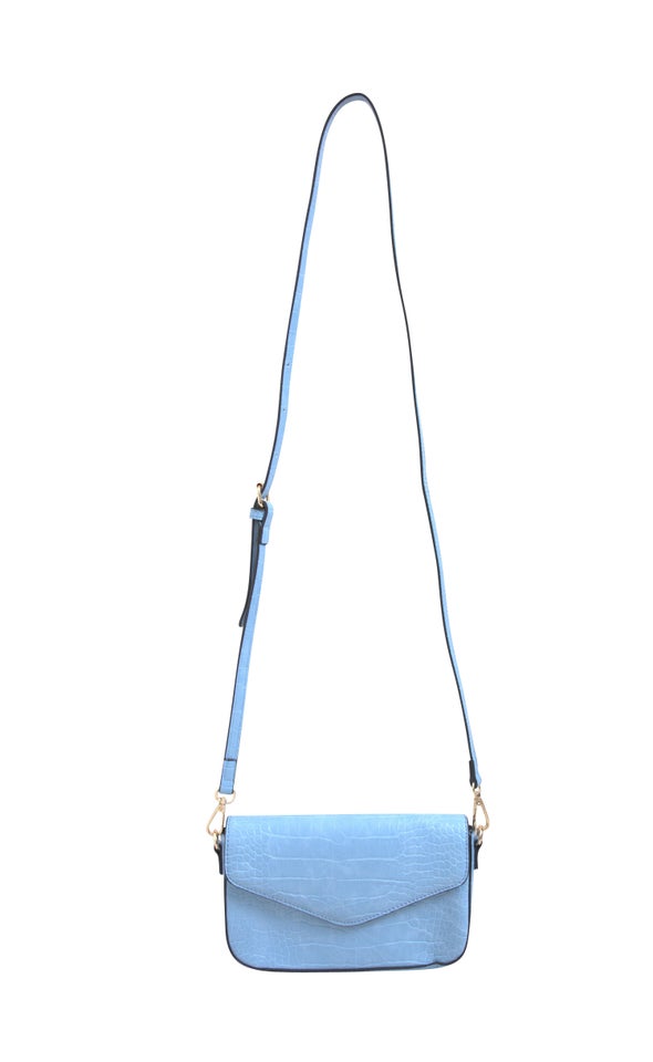 Envelope Croc Tote Pale Blue
