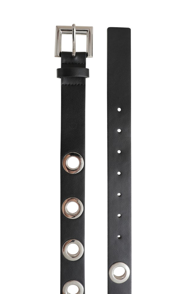 Eyelet Jean Belt Silver/black