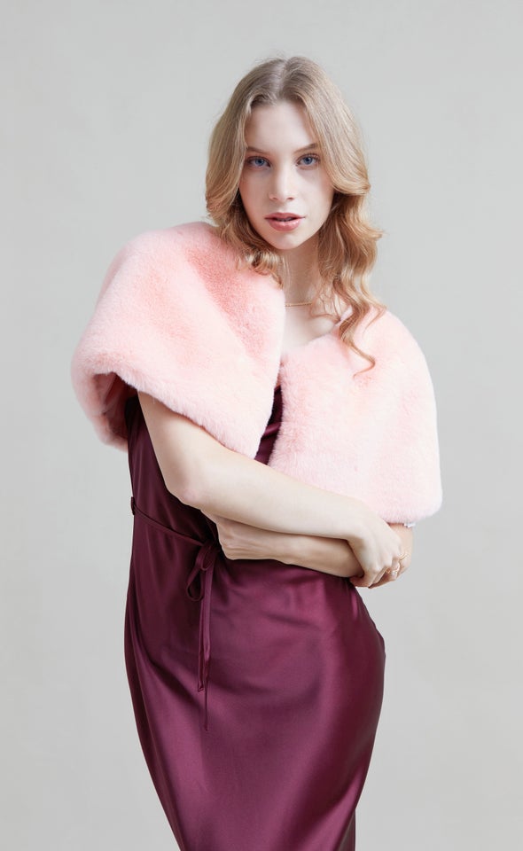 Faux Fur Cape Blush