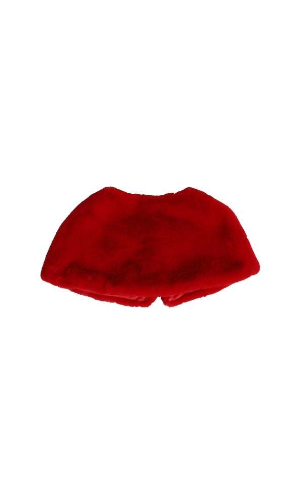 Faux Fur Cape Red