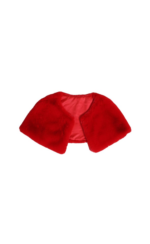 Faux Fur Cape Red