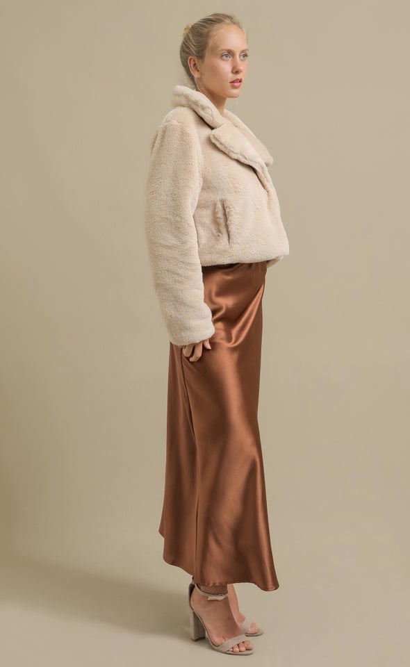 Faux Fur Jacket Natural