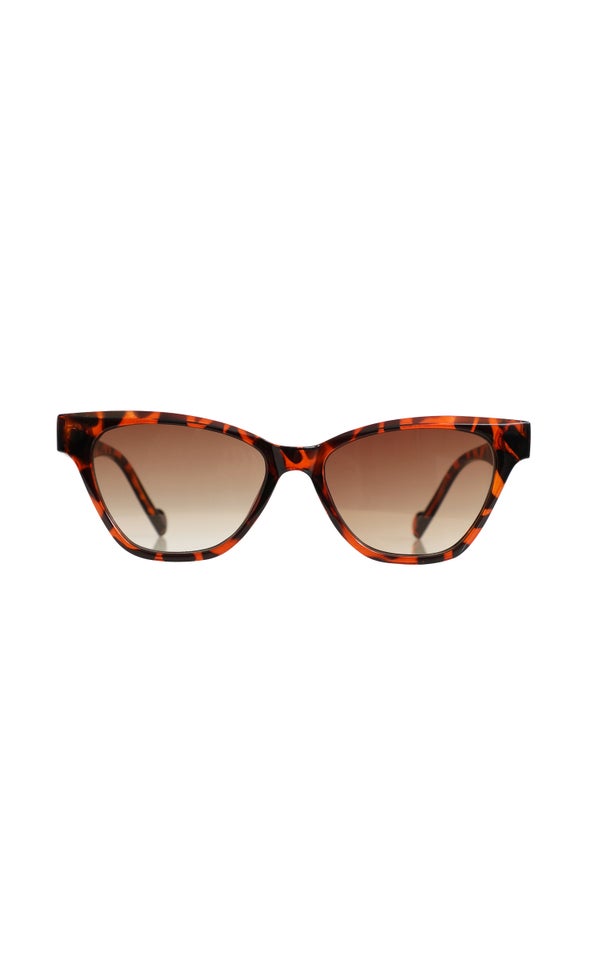 Flat Edge Cateye Sunglasses Tortoiseshell