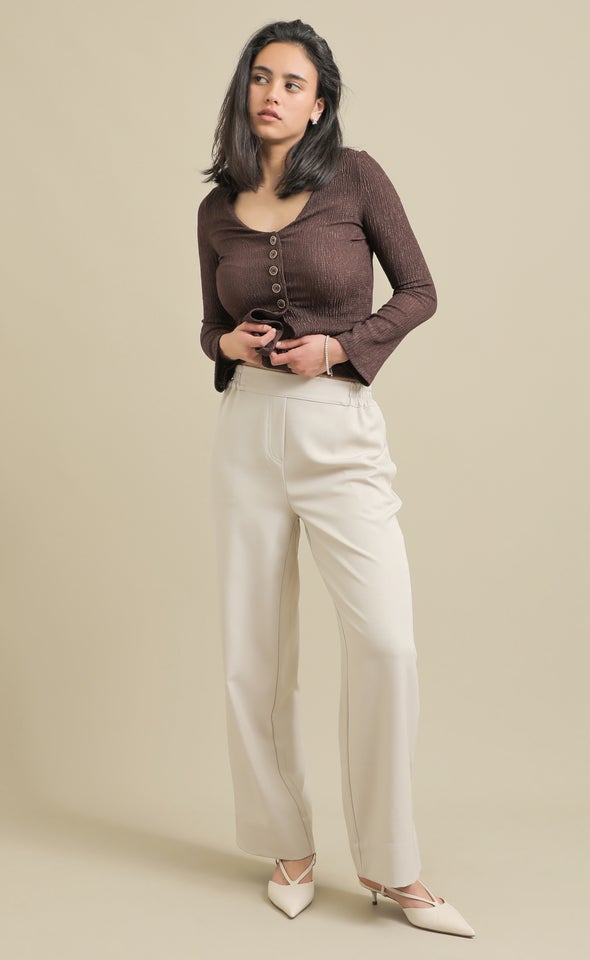 Flat Front Wide Leg Pant