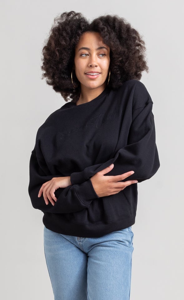 Fleece Crew Sweatshirt Black