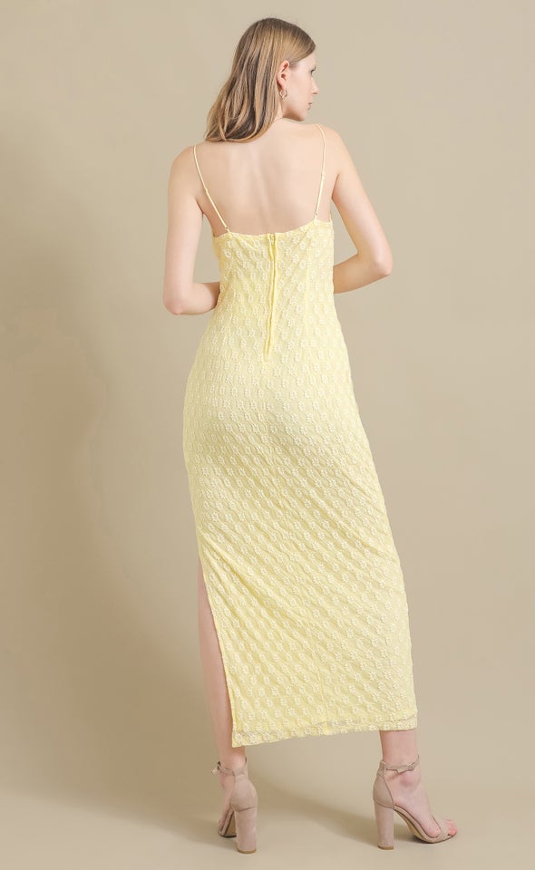 Floral Lace Maxi Yellow