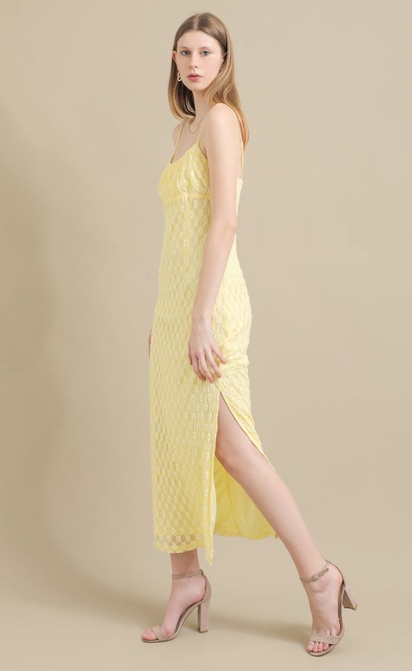 Floral Lace Maxi Yellow