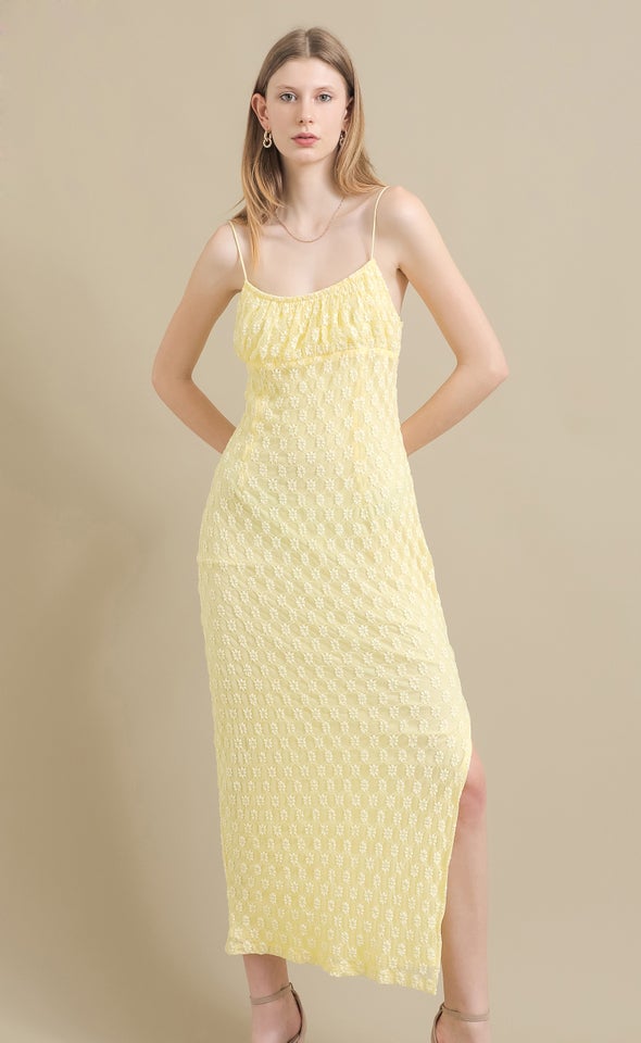 Floral Lace Maxi Yellow