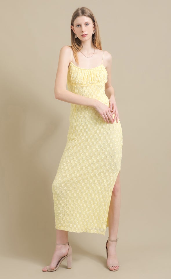 Floral Lace Maxi Yellow