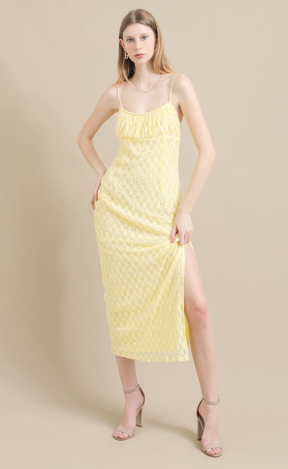 Floral Lace Maxi Yellow