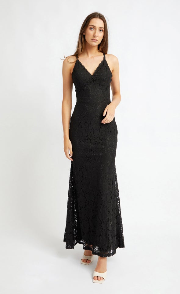 Floral Lace Trim Gown Pagani