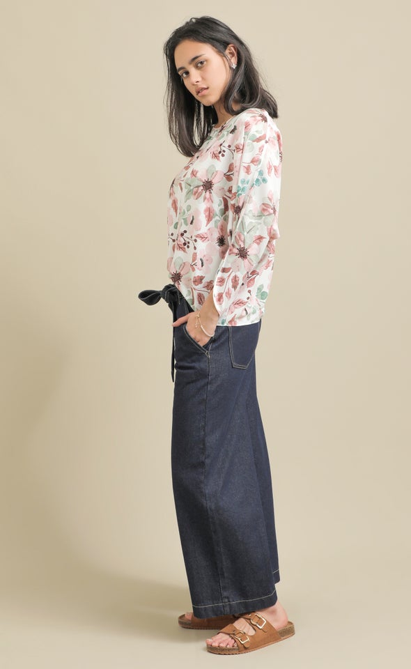 Floral Print Batwing Top Pistachio Floral