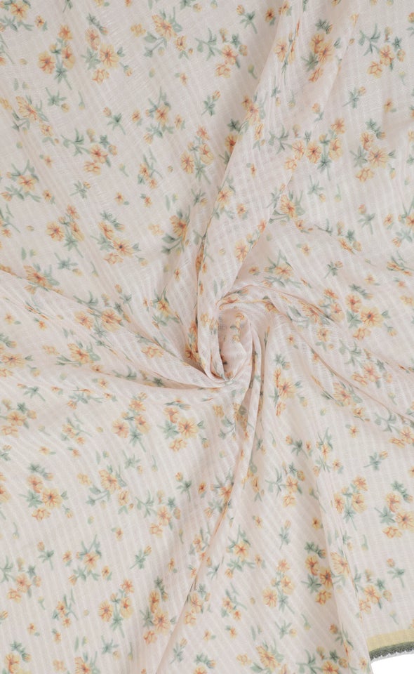 Floral Print Border Scarf Blush/floral