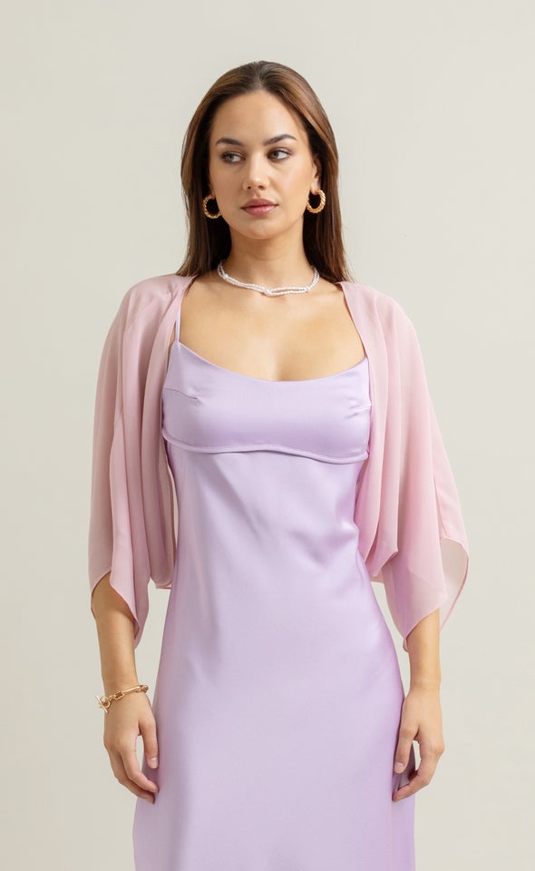 Fluted Sleeve Bolero Blush