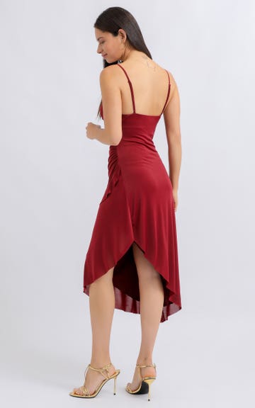alexa love is blind birthday dress White Bandeau Asymmetric Frill Hem Mini Dress | Dresses