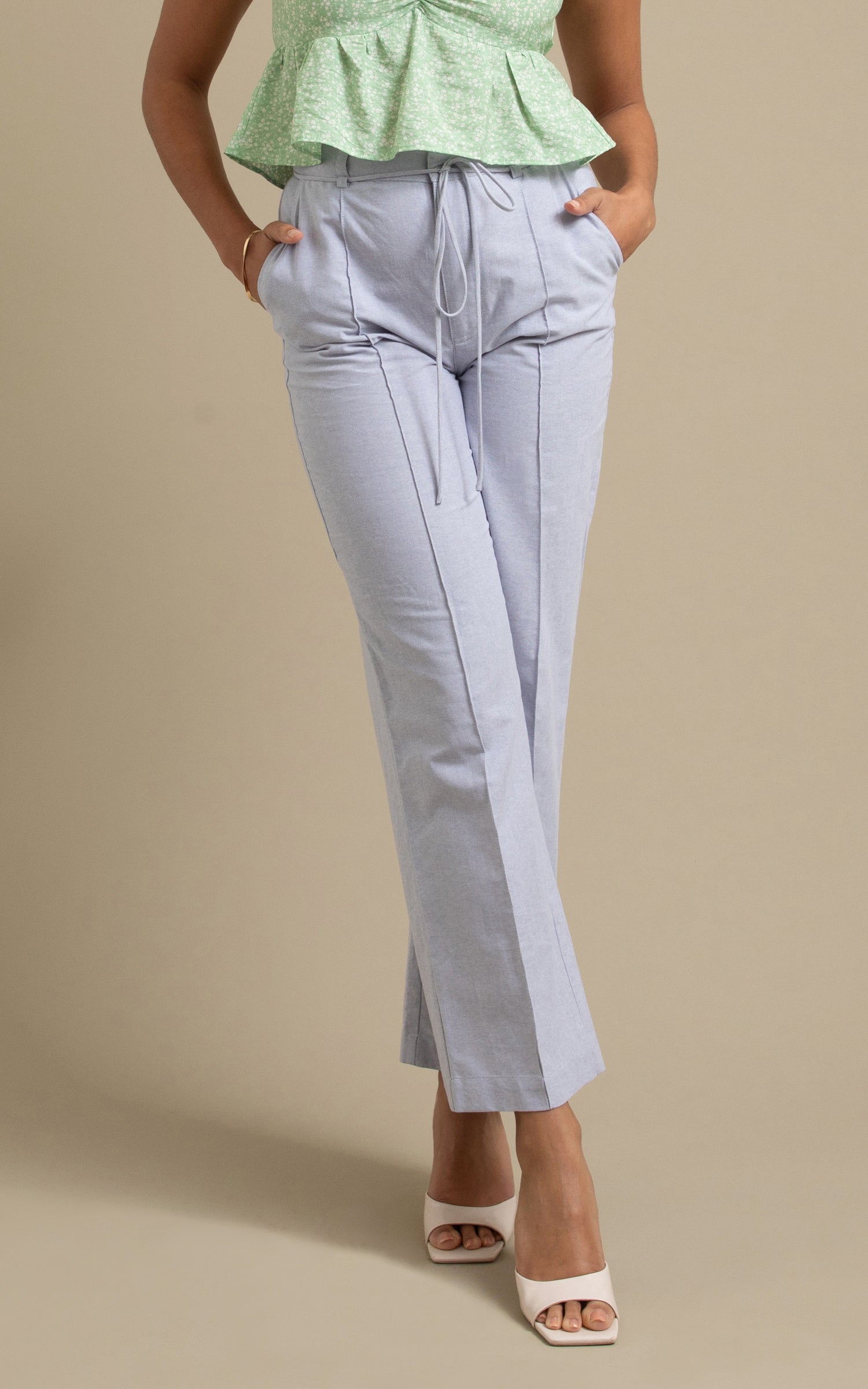 【COLOR iN ID】Pintuck Wide Capri Pants Front Pintuck Wide Leg Pants | Pagani