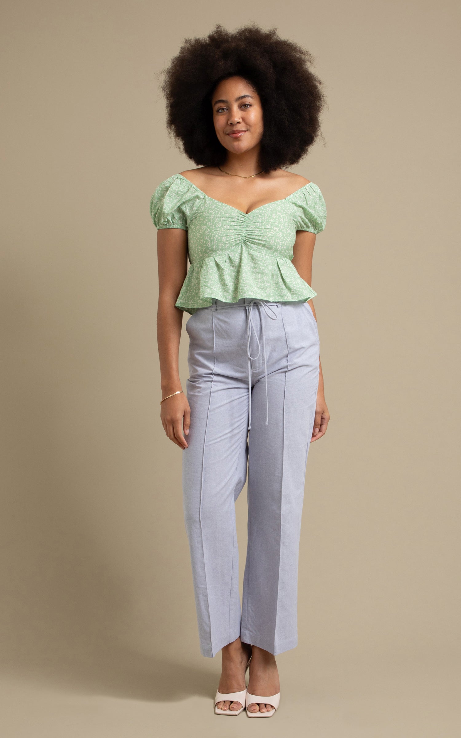 Front Pintuck Wide Leg Pants | Pagani