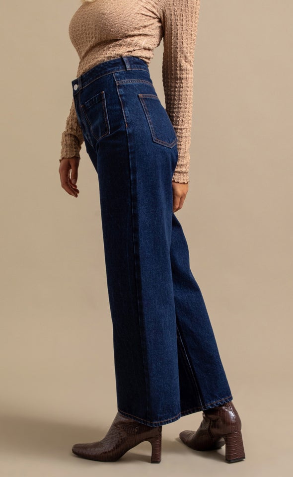 Front Pocket Straight Leg Jean Dark Wash