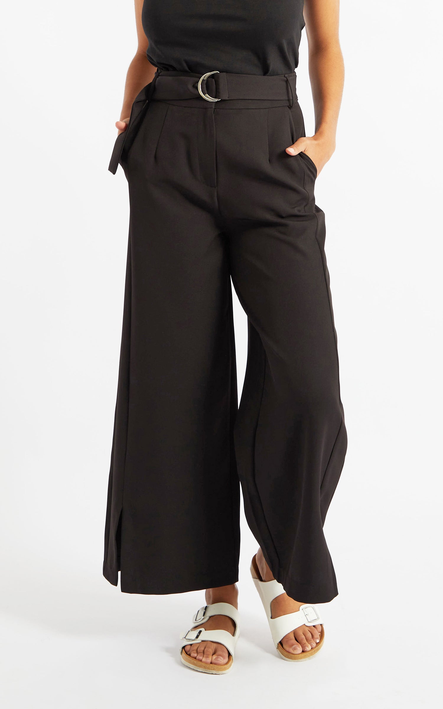 Front Split Wide Leg Pants | Pagani