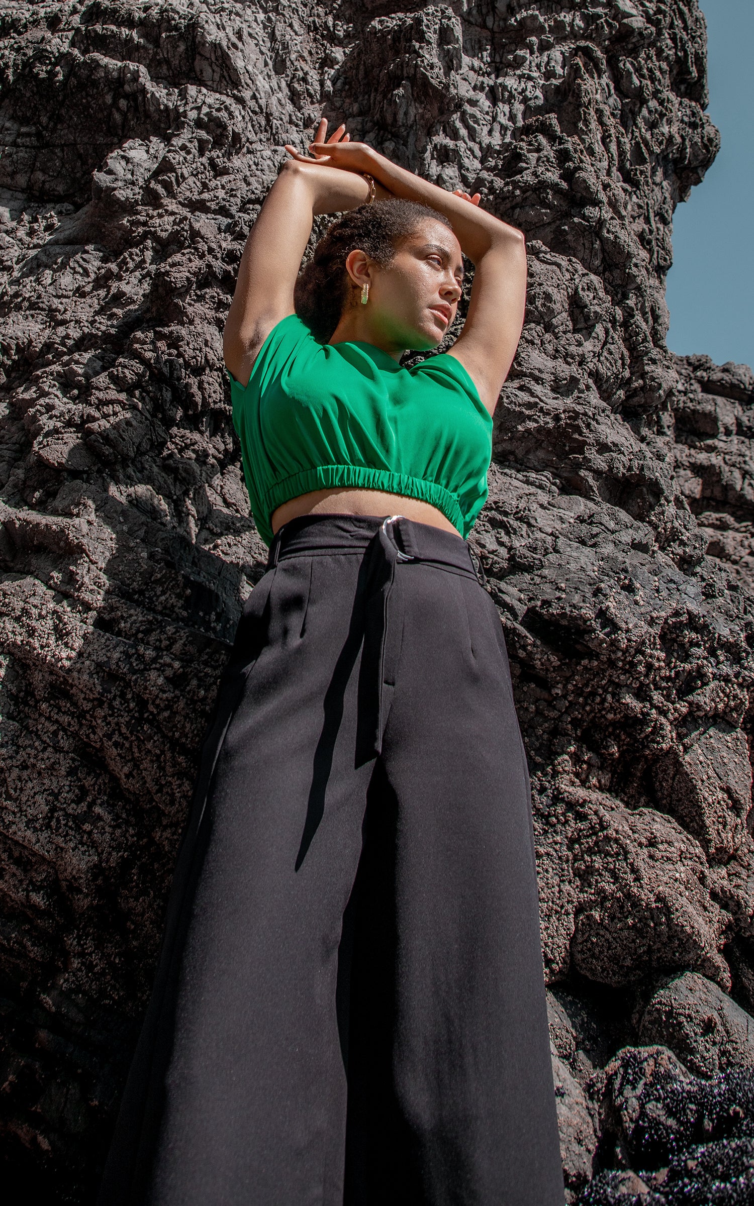 Front Split Wide Leg Pants | Pagani