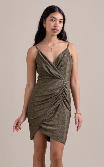 slim fit dress slacks Self-Portrait - Gold Lurex Ribbed Knit Maxi Dress main image 1