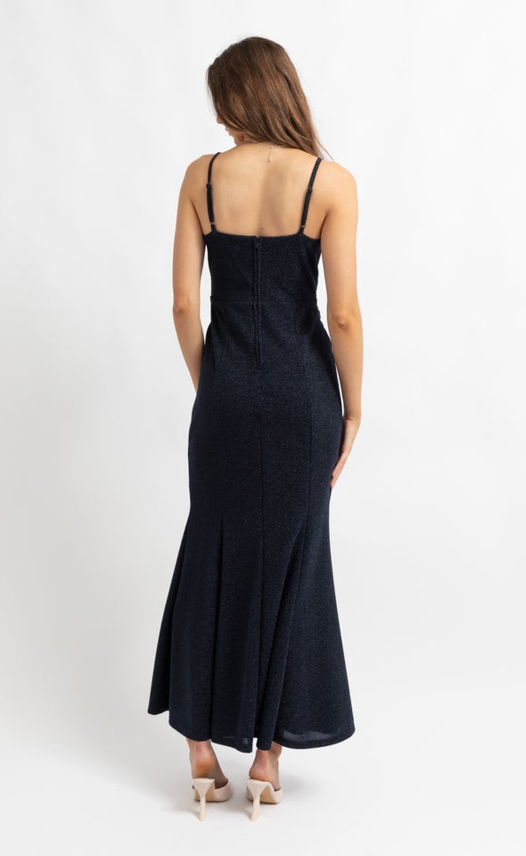 Glitter Knit Waist Detail Gown Pagani